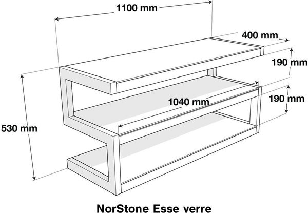 NorStone Esse noir verres noirs Meubles TV sur Son Vidéo