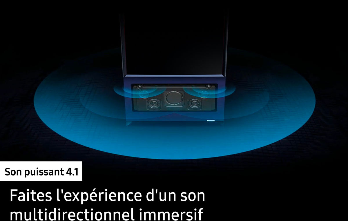 Samsung The Sero 43 QLED 2022 : section audio 4.1, puissance 60 watts