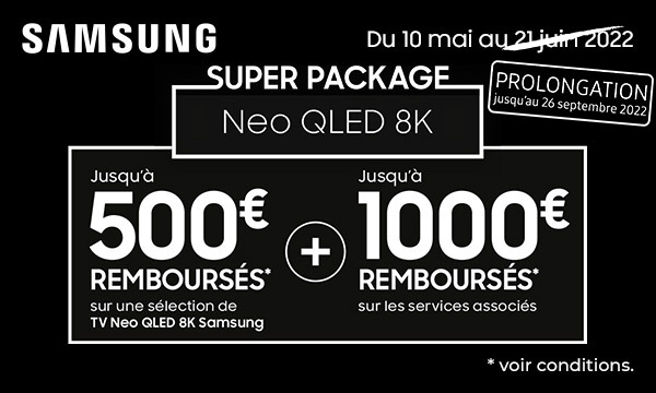 Samsung Neo QLED 8K : jusqu'à 500 €