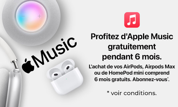 Apple AirPods, HomePod, AirPods Max, AirPods Pro : 6 mois offerts à Apple Music